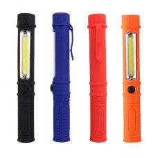 Mini pen light torch with COB LED, belt clip & magnetic base